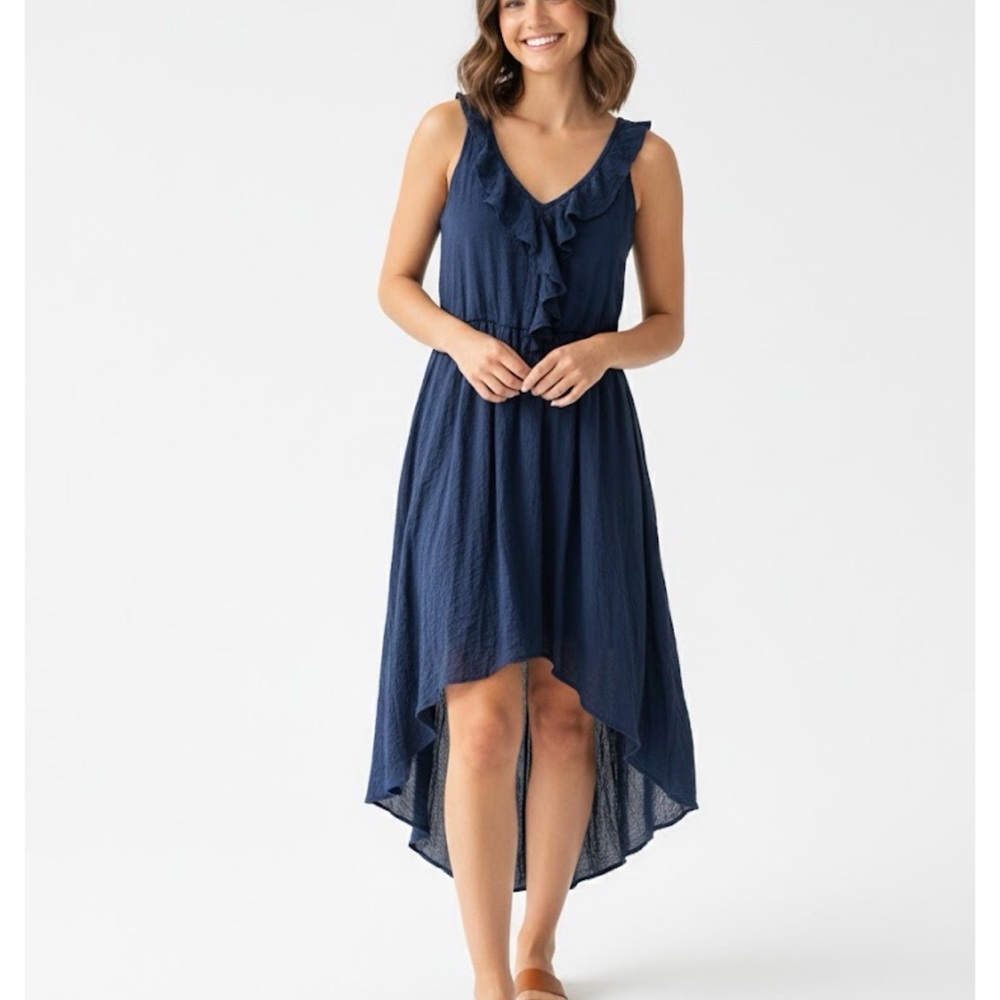 A. Byer Navy High Low Dress